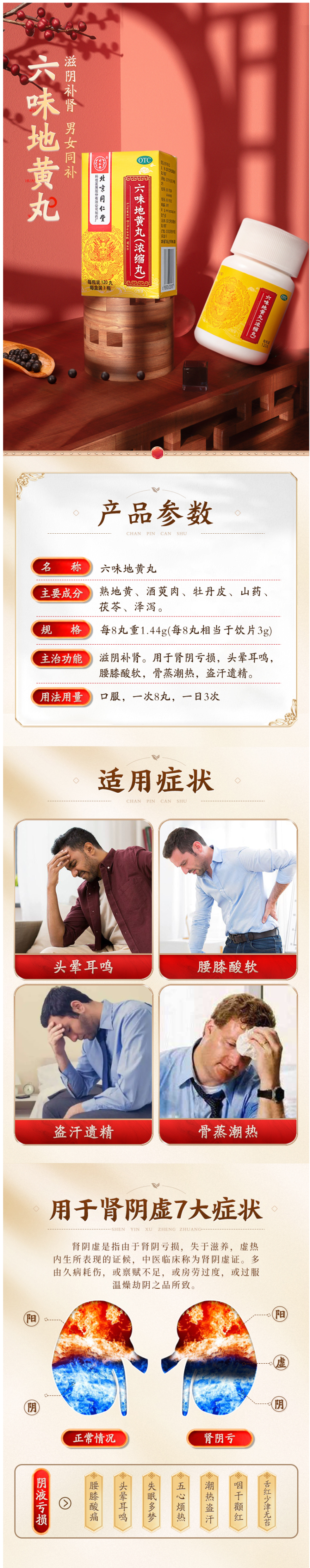 北京同仁堂 六味地黄丸浓缩丸 120丸*3盒 图1