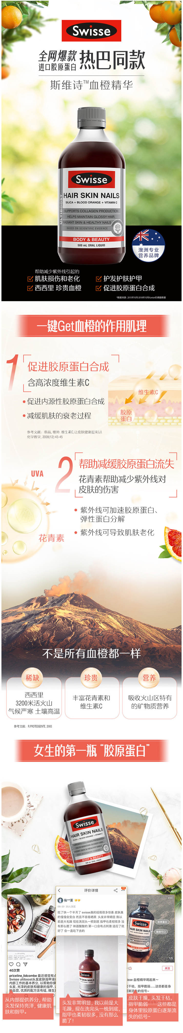 天猫国际 Swisse 血橙精华口服液 补充胶原蛋白 500ml 图1