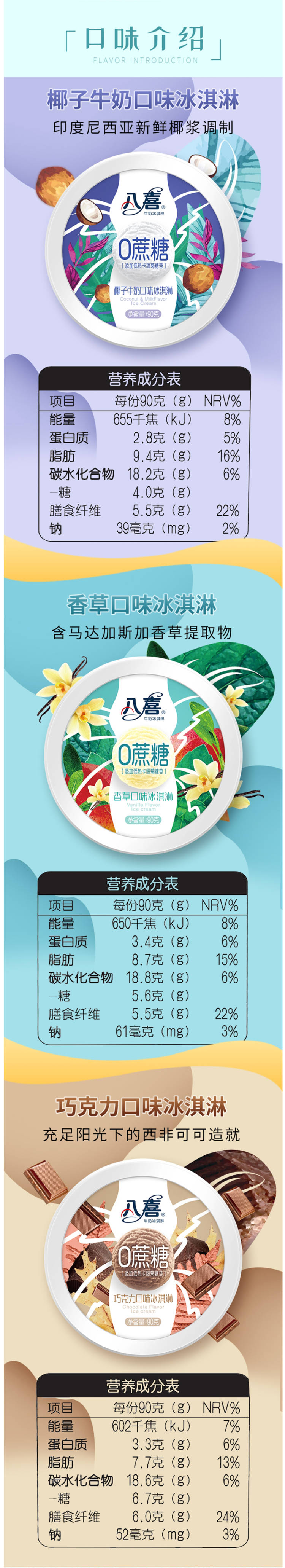八喜 0蔗糖轻卡 牛奶冰淇淋 11杯组合装 图2