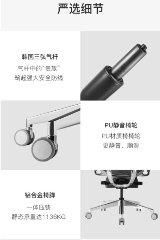 网易严选 领航员系列N2 人体工学5D转椅 图13