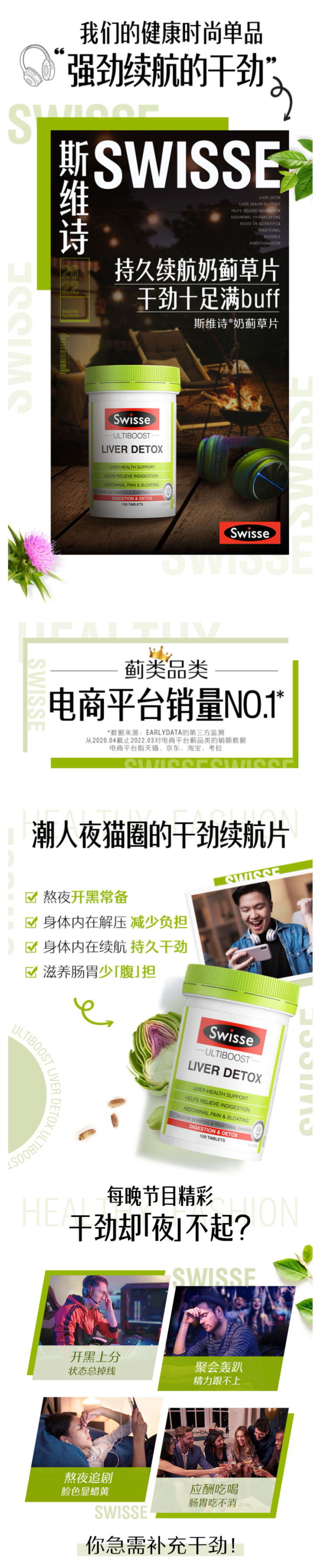 澳洲进口 Swisse 奶蓟草片 120片 养肝护肝 图1