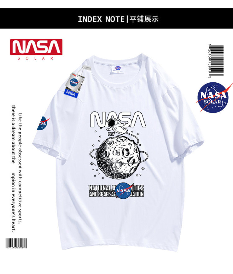NASA SOLAR 联名款宽松情侣短袖 图6