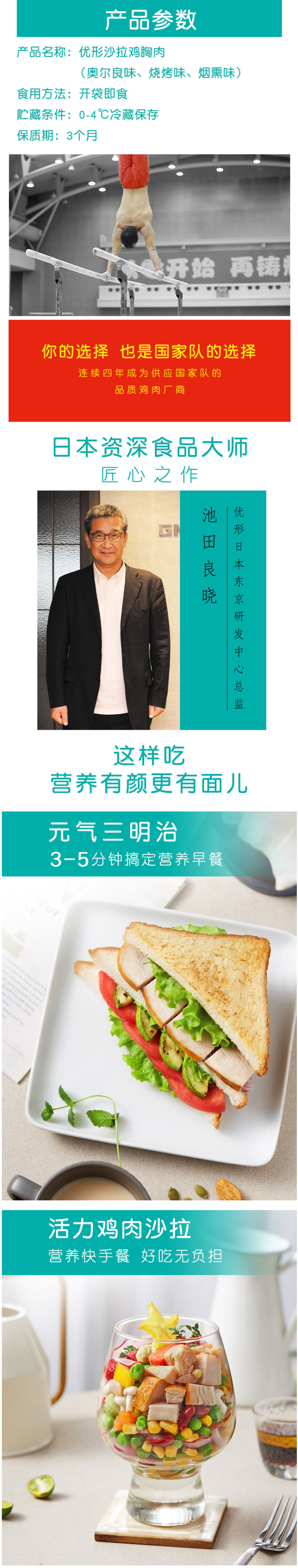 凤翔食品 优形 低脂高蛋白鸡胸肉 100g*6袋 图3
