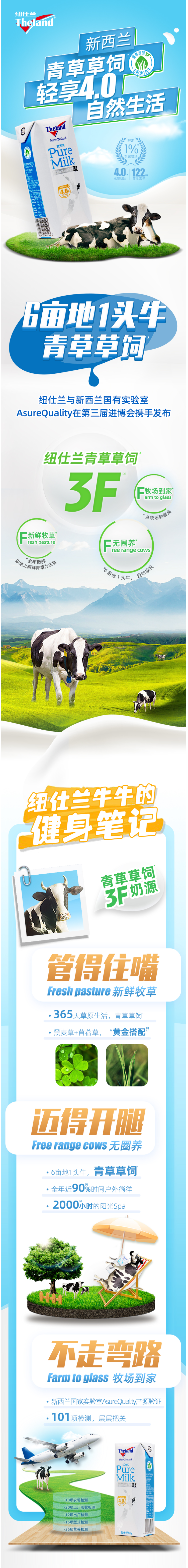 新西兰原装进口 纽仕兰 4.0g乳蛋白低脂纯牛奶 250ml*24盒 图2