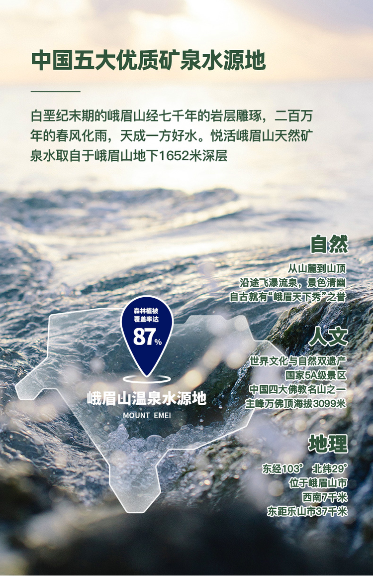 中粮 悦活 峨眉山饮用天然矿泉水 330ml*24瓶 图7