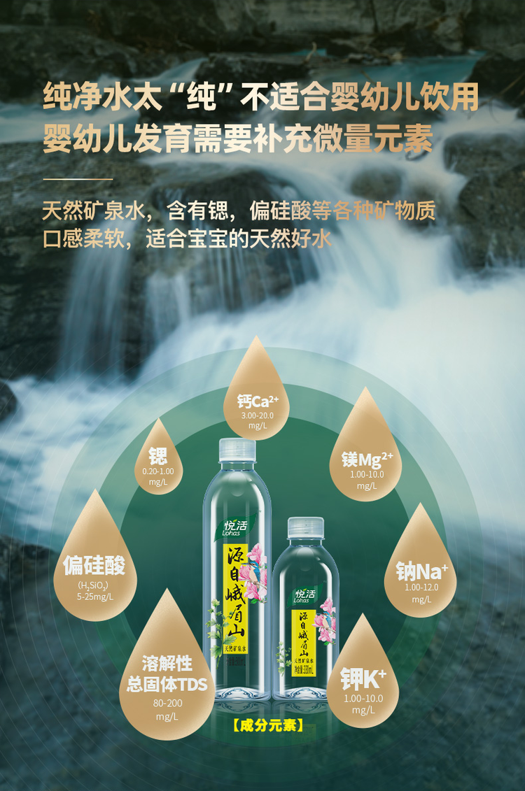 中粮 悦活 峨眉山饮用天然矿泉水 330ml*24瓶 图5