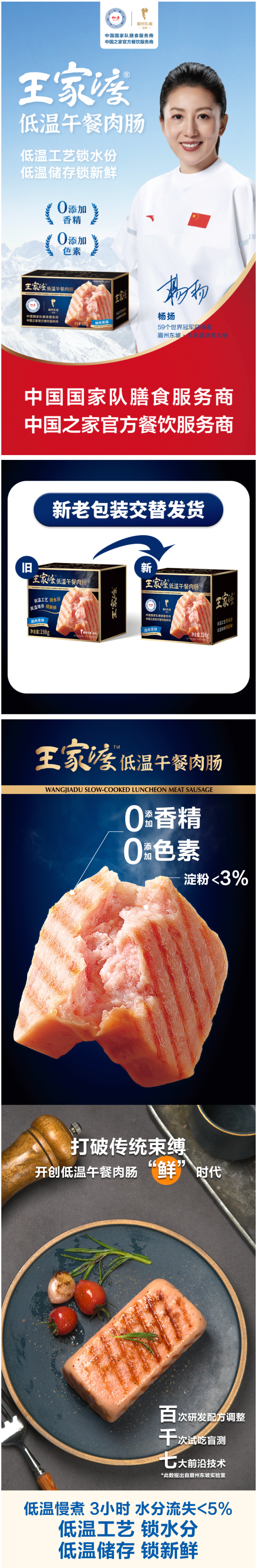 眉州东坡旗下 王家渡 午餐肉罐头 198g*2盒+300g*2盒 图1