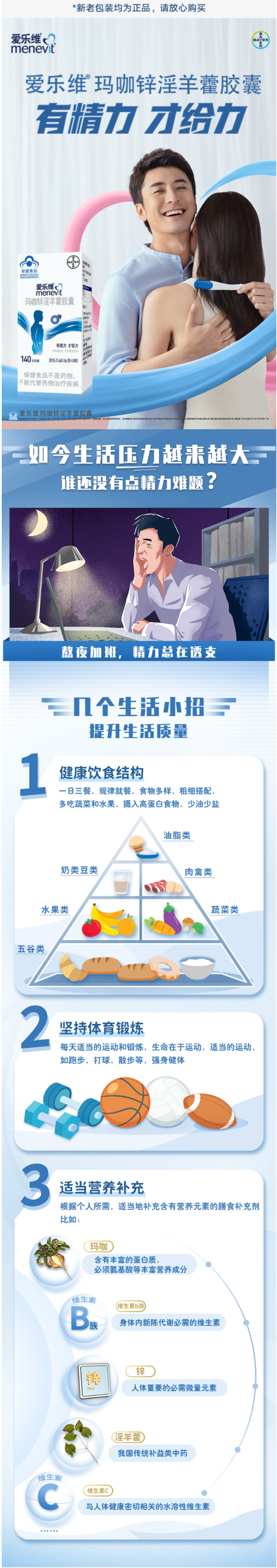拜耳旗下 爱乐维 玛咖锌淫羊藿胶囊 140粒 精力小马达 图3