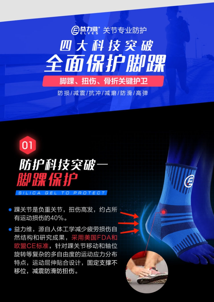 益力维 远红外专业护踝 肌腱关节养护 图2
