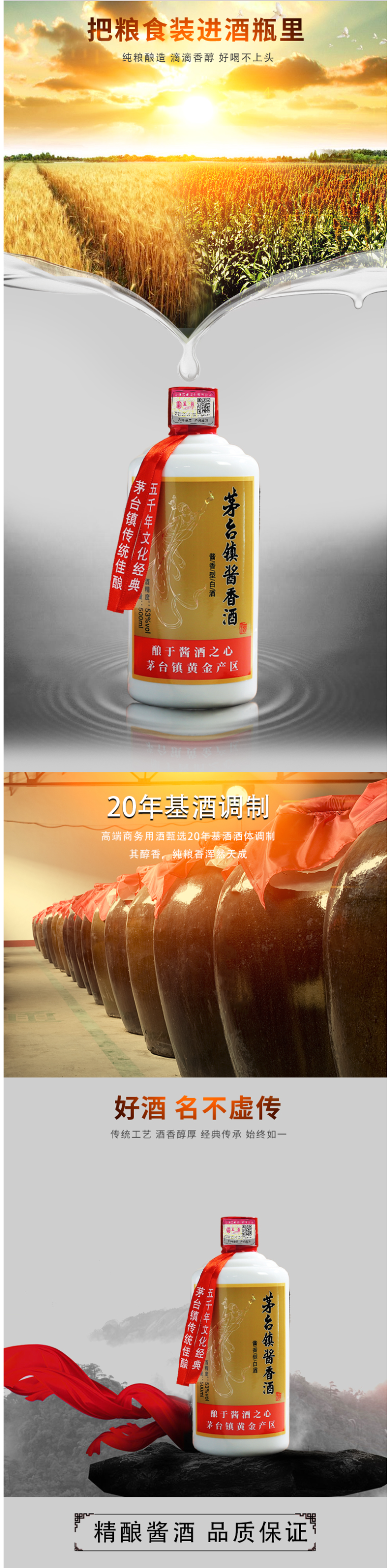 贵州 蓝翁 酱香型 53度纯粮食高粱酒 500ml*6瓶整箱 图1