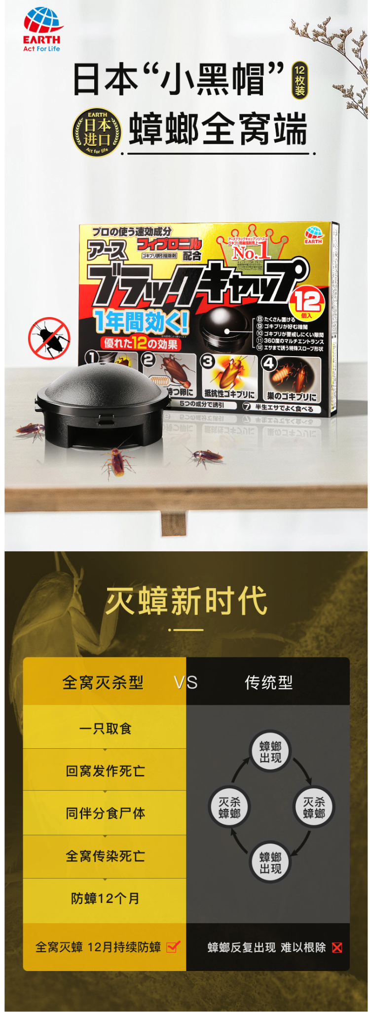 日本蟑螂药NO.1 安速 蟑螂药杀蟑螂灭蟑螂神器 图3