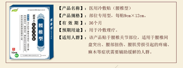 武夫人 颈肩腰腿冷敷贴 10贴 图5