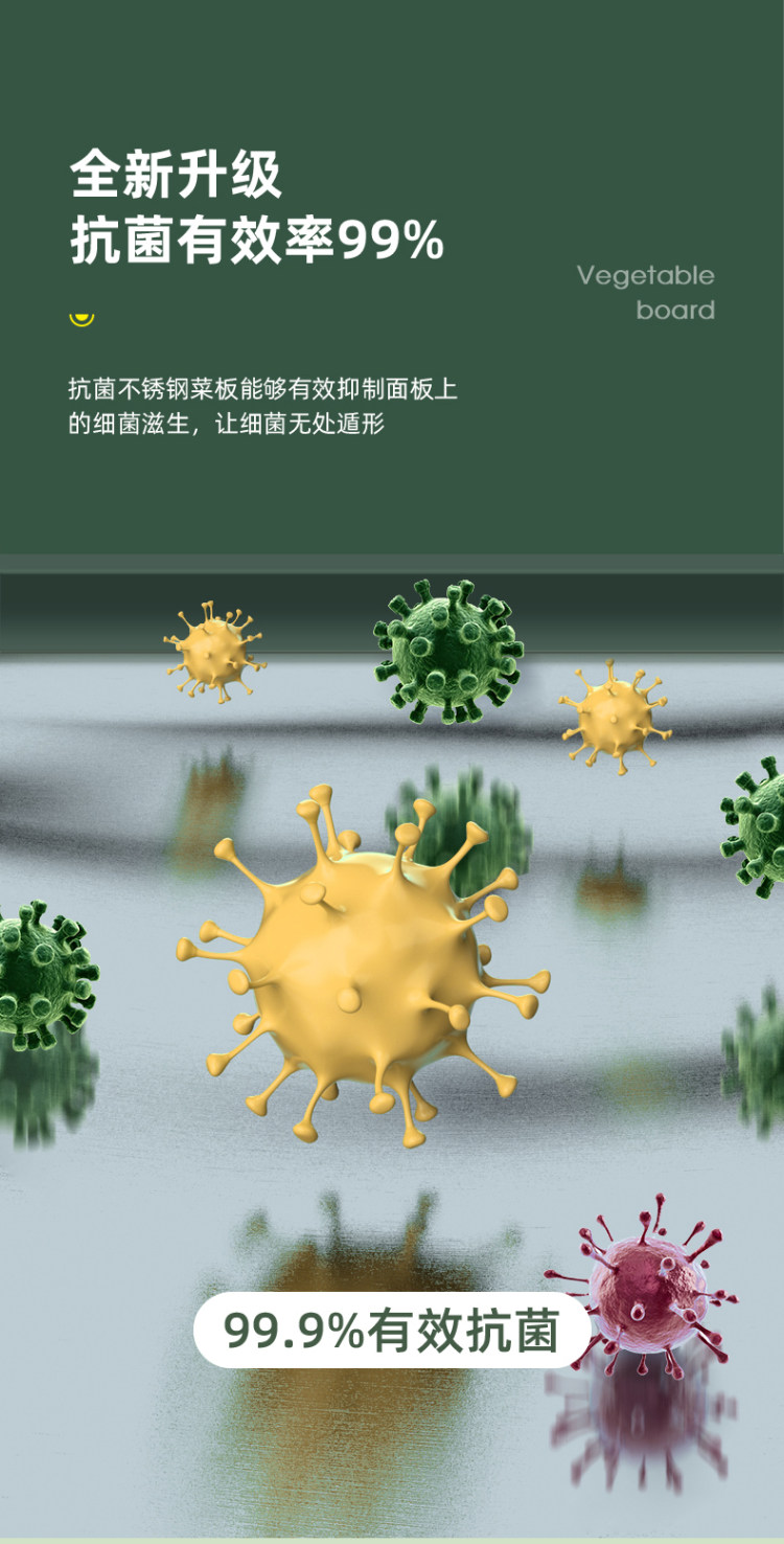双面砧板抗菌防霉家用不锈钢水果案板厨房实 图4