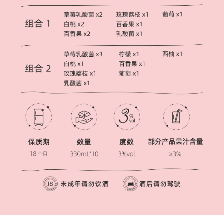 锐澳 微醺鸡尾酒330ml*10+4气泡水 图3