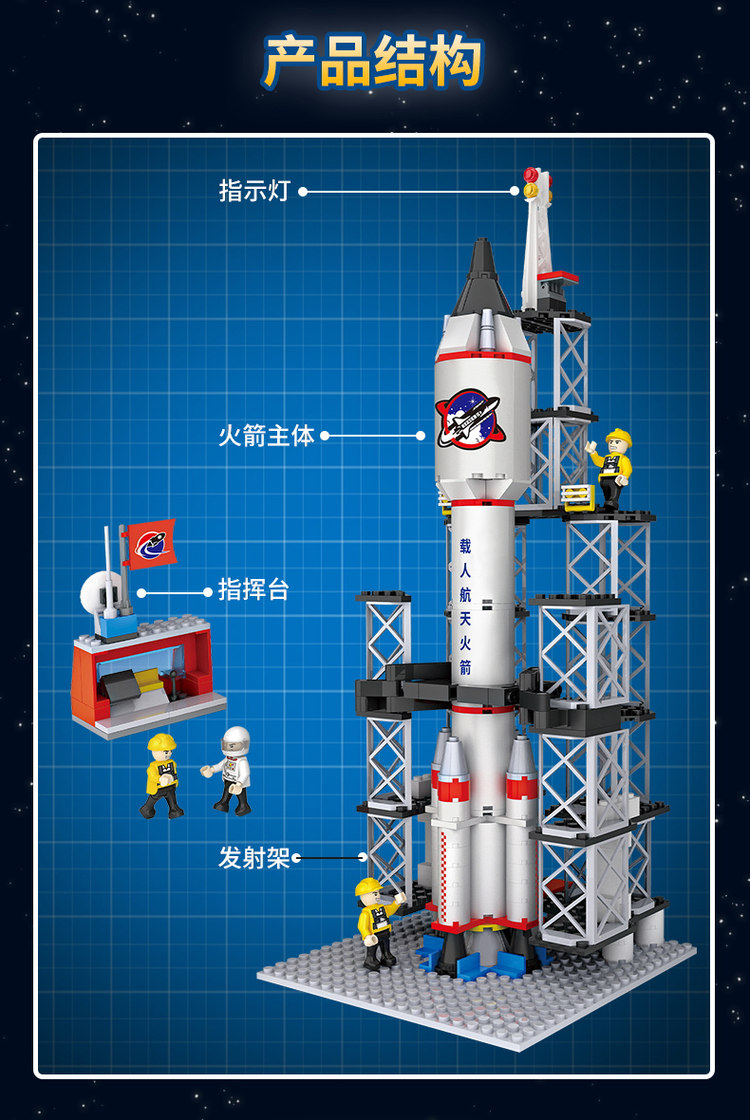 Cogo 积高  太空系列儿童航天飞机拼装玩具 168块 图6