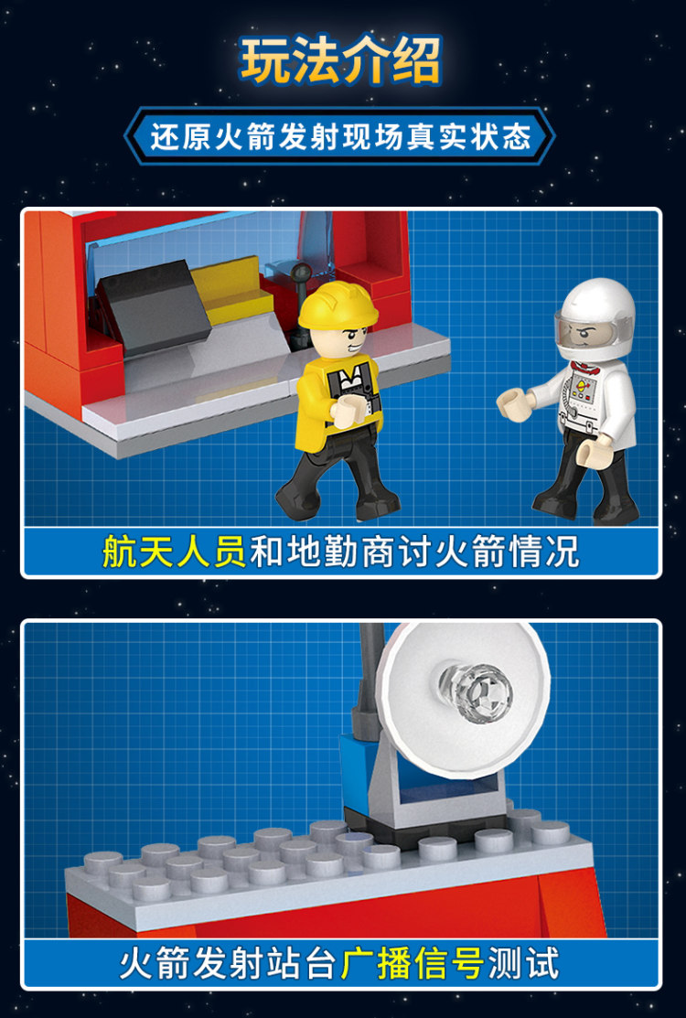 Cogo 积高  太空系列儿童航天飞机拼装玩具 168块 图3