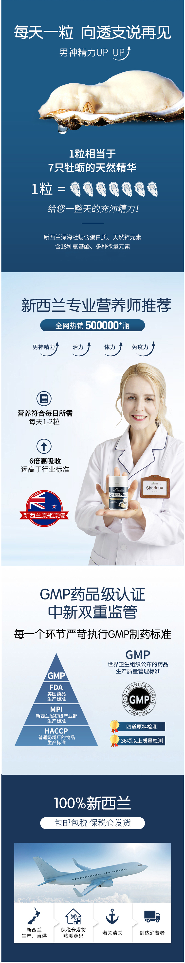 新西兰进口 goodhealth 牡蛎精华胶囊 60粒*2瓶 提神抗疲劳 图4