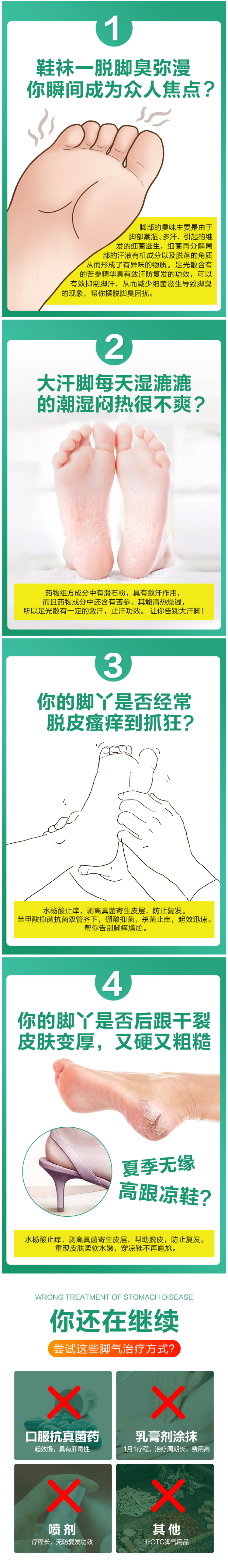 九芝堂 足光散 40g*3袋 专治脚臭脚痒 图4
