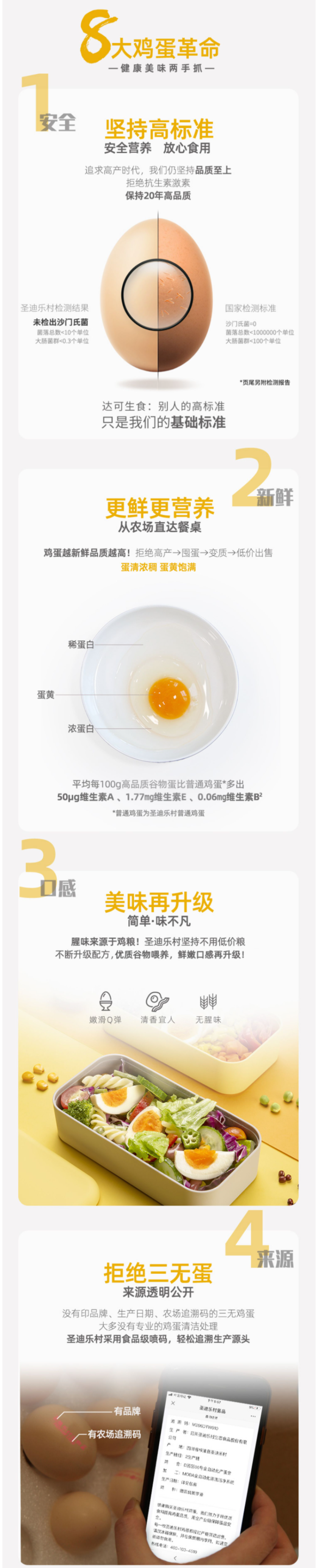 国宴峰会蛋品供应商 圣迪乐村 当天产无菌鸡蛋 40枚 可生食 图2