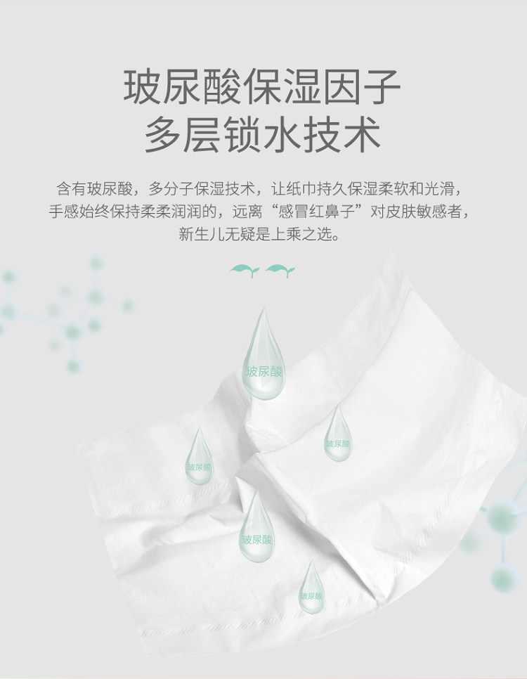 婴幼儿玻尿酸乳霜纸云柔巾80抽*16包 图7