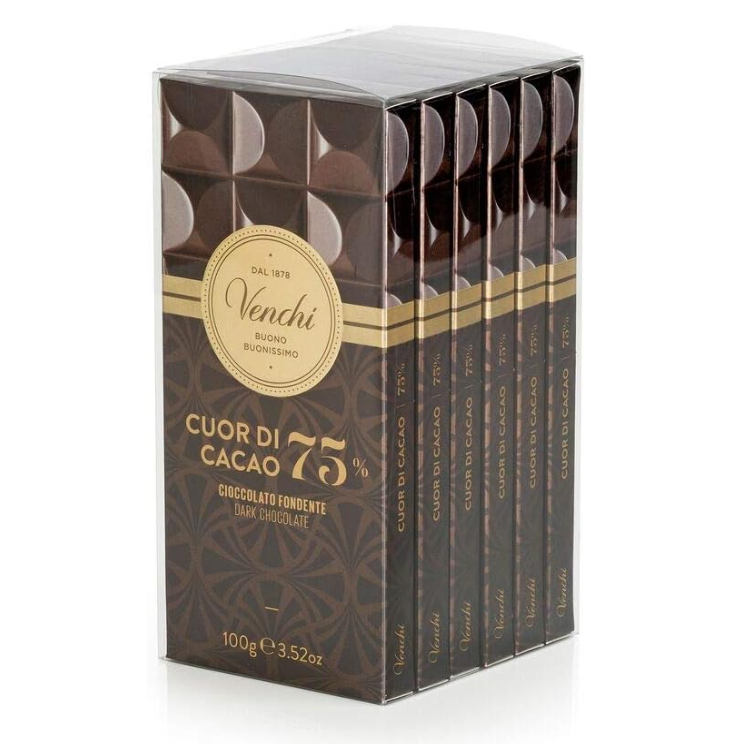 意大利百年品牌，Venchi 闻绮 75%黑巧克力排块100g*6块260.71元