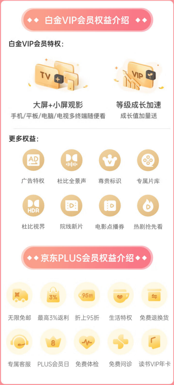 iQIYI 爱奇艺 白金会员360天+黄金会员5天+京东PLUS年卡+10元京东E卡