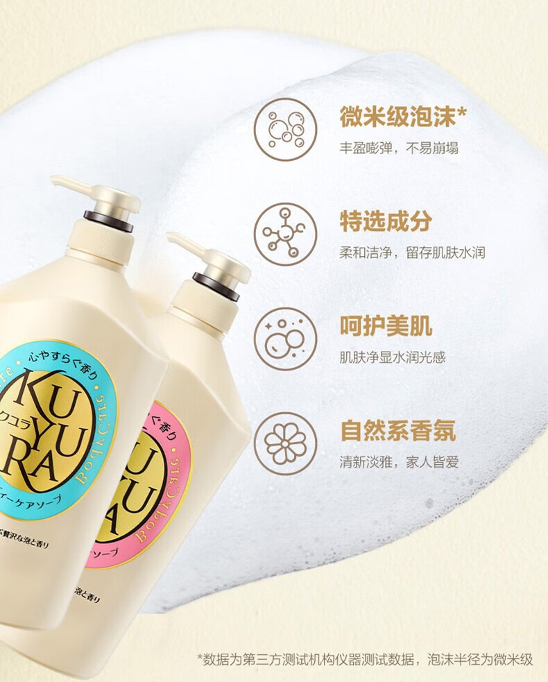 PLUS会员，KUYURA 资生堂 可悠然 美肌沐浴露 1000mL*2瓶 89.8元包邮（44.9元/瓶） 买手党-买手聚集的地方
