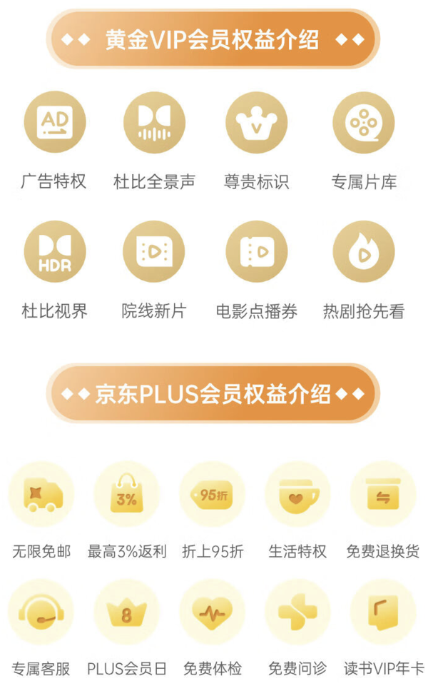 iQIYI 爱奇艺 黄金会员年卡+京东PLUS会员年卡