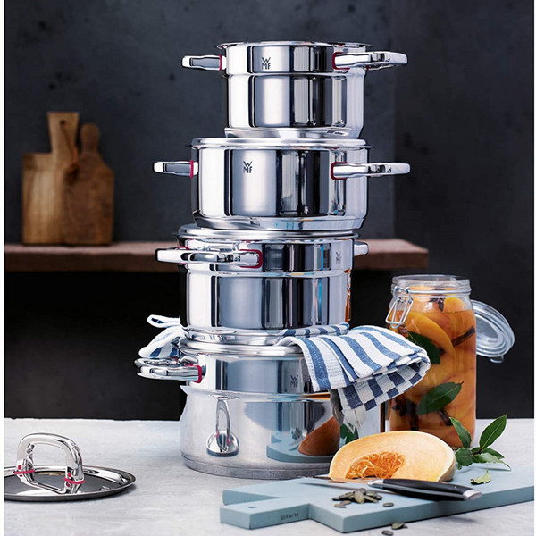 WMF 福腾宝 Premium One顶级系列 不锈钢红圈锅5件套（汤锅5.6L+3.3L+2L+煎锅20cm+长柄锅16.5cm）新低2062.8元
