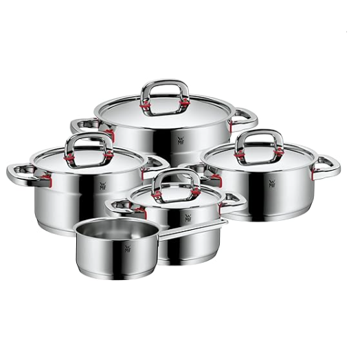 WMF 福腾宝 Premium One顶级系列 不锈钢红圈锅5件套（汤锅5.6L+3.3L+2L+煎锅20cm+长柄锅16.5cm）新低2062.8元