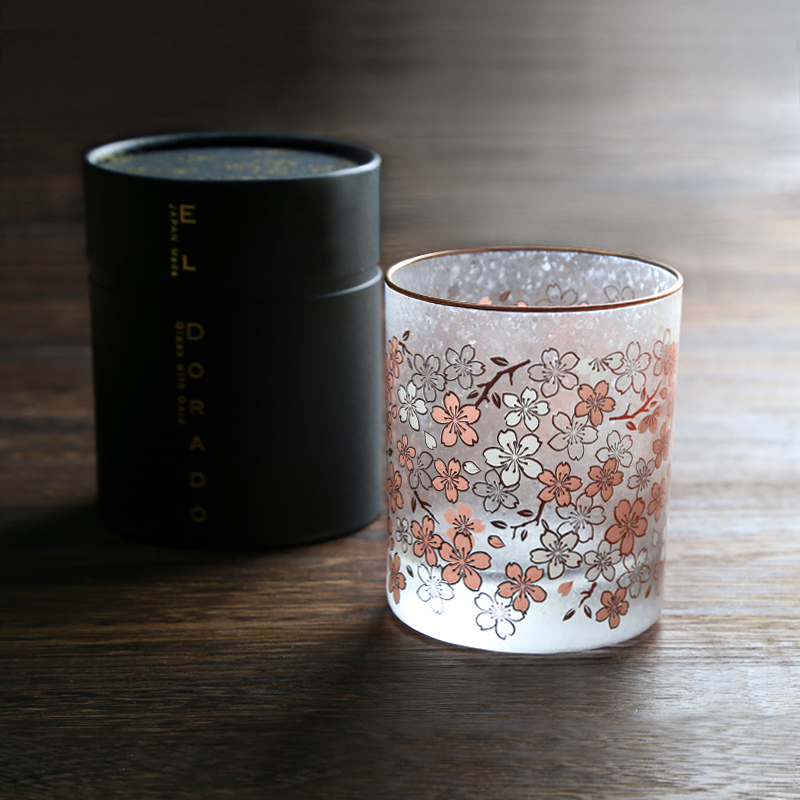 日本进口，Aderia 石塚硝子 津轻系列 S-6107 描金边樱花威士忌酒杯300mL*2个新低256元（天猫旗舰店228元/个）