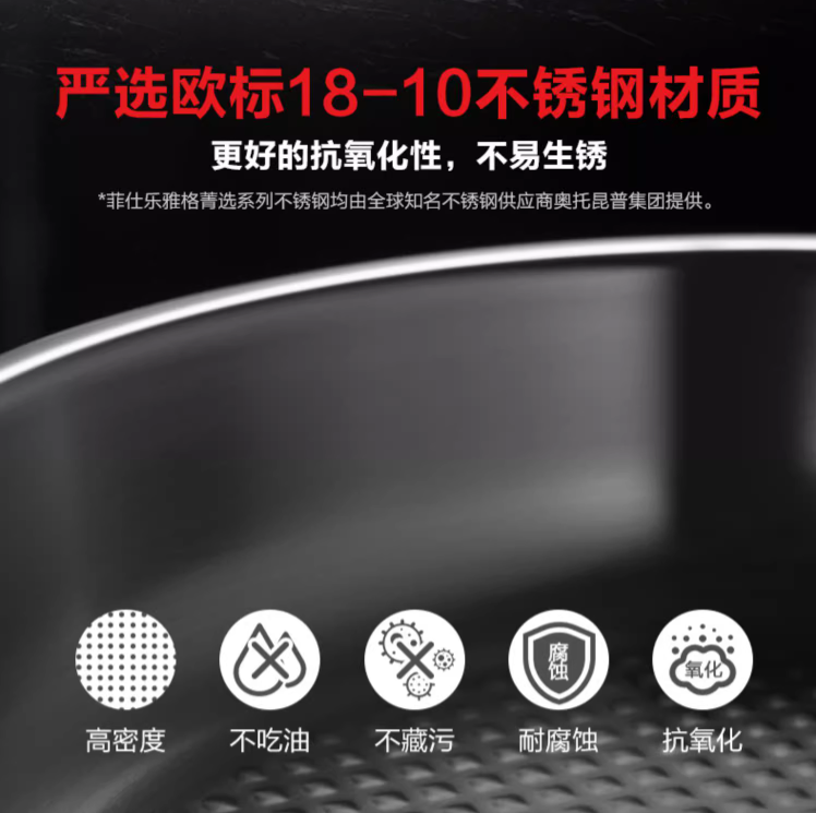 Fissler 菲仕乐 Original-Profi雅格系列 Ø28cm加深不锈钢双耳炒锅3L1108.3元（天猫旗舰店折后1859元）