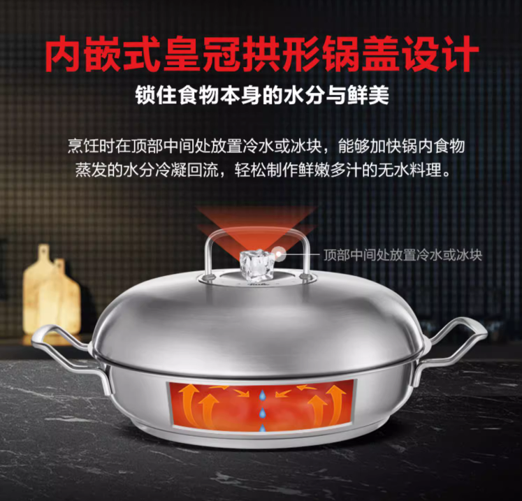 Fissler 菲仕乐 Original-Profi雅格系列 Ø28cm加深不锈钢双耳炒锅3L1108.3元（天猫旗舰店折后1859元）