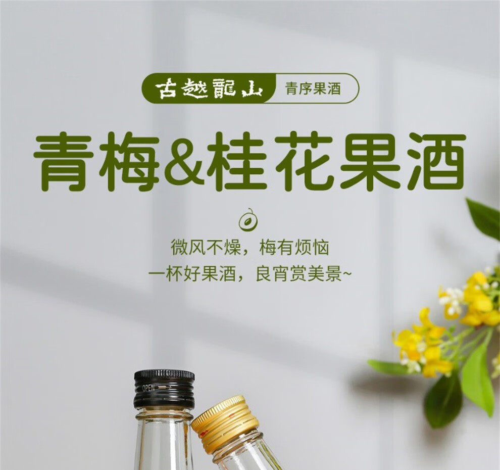 高颜值水果酒，古越龙山 青序系列 青梅酒330ml+桂花酒330ml 新低13.8元包邮 买手党-买手聚集的地方