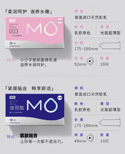 名流 MO系列 玻尿酸003套装 40只（003超薄*20+003滋养*10+003紧致*10）