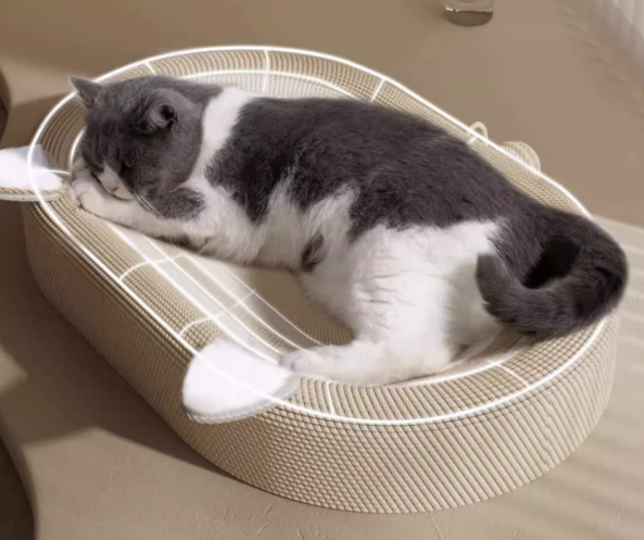 喵丽丝 剑麻猫抓板猫窝一体 椭圆
