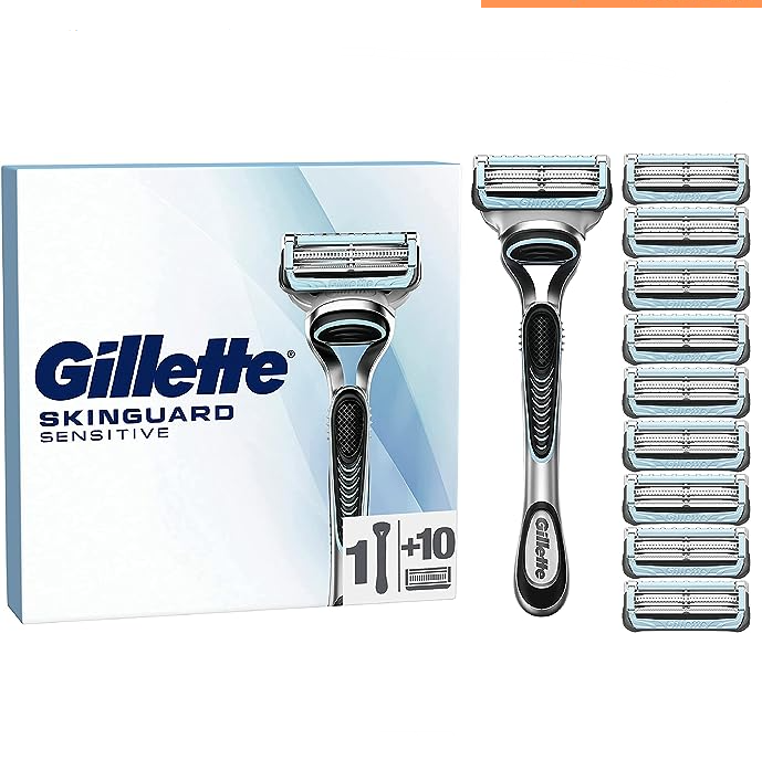 <span>白菜！</span>Gillette 吉列 SKIN 云感 手动剃须刀套装（1刀架+10刀头）新低144.61元