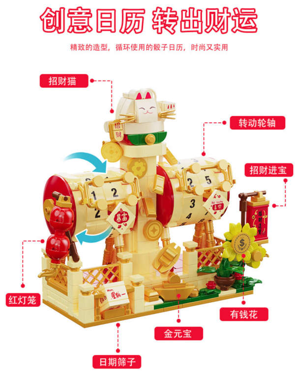 GOQI 高崎 时来运转积木日历 625PCS