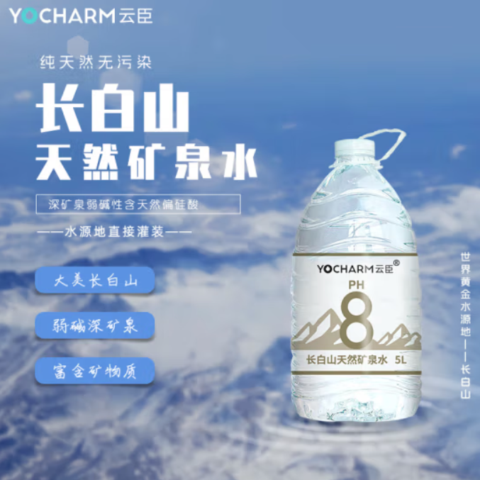 Yocharm 云臣 长白山饮用天然矿泉水 5L*4桶 36.91元 买手党-买手聚集的地方