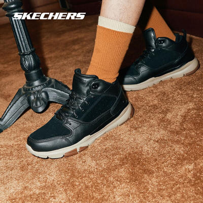 skechers斯凱奇秋冬高幫鞋男戶外休閒靴短靴工裝休閒鞋子