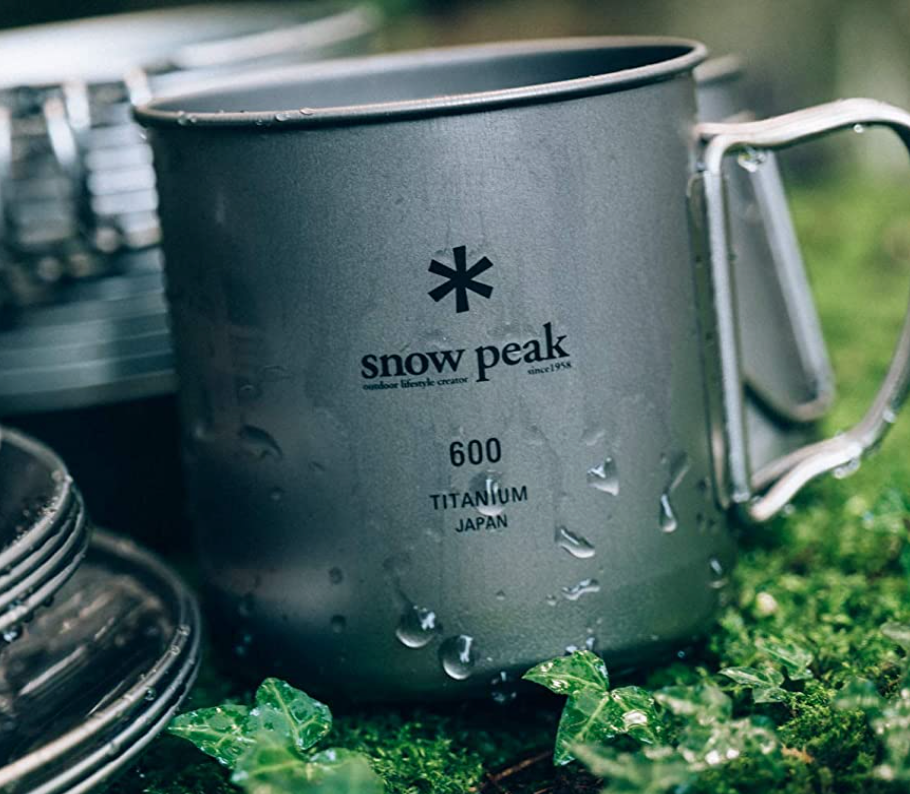 0税费！日本顶级户外品牌，Snow Peak 雪峰 MG-044R 可堆叠钛金属单层马克杯 600mL208元