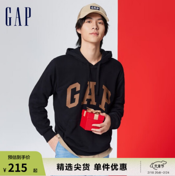 Gap 盖璞 2024新款 男女同款美式复古连帽卫衣 892186 169元包邮（需领券） 买手党-买手聚集的地方