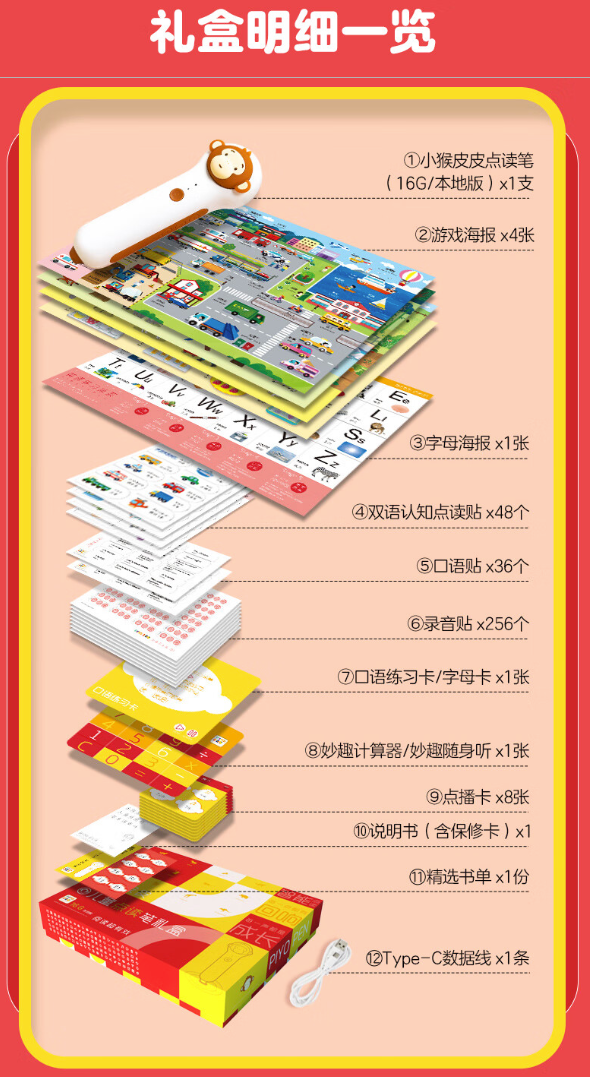 《小猴点读笔16g礼盒装》