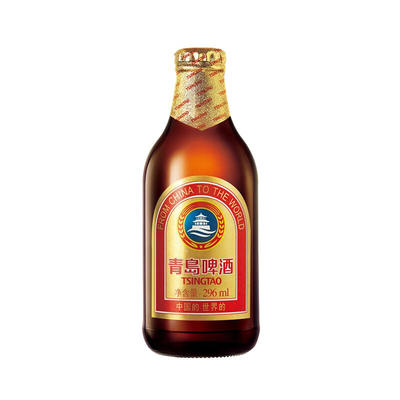 青岛啤酒 小棕金 便携玻璃瓶整箱啤酒 296ml 24瓶
