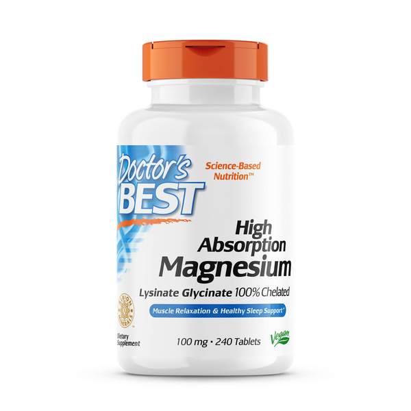 Doctor's Best 多特倍斯 高吸收100%螯合甘氨酸镁片 100mg*240片新低107.22元（需用券）