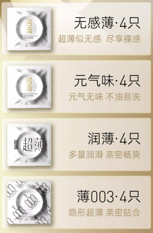 名流 玻尿酸质感安全套组合 26只（玻尿酸四合一*16+玻尿酸*10）