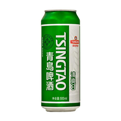 青岛啤酒 清爽系列8度听装罐装啤酒 500ml 24瓶 整箱