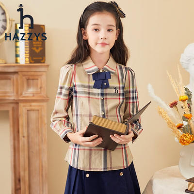 hazzys 哈吉斯 女童时尚衬衫 暖卡其