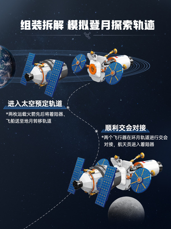 keeppley 奇妙积木 中国航天系列 K10233 登月计划 新一代载人飞船+月面着陆器
