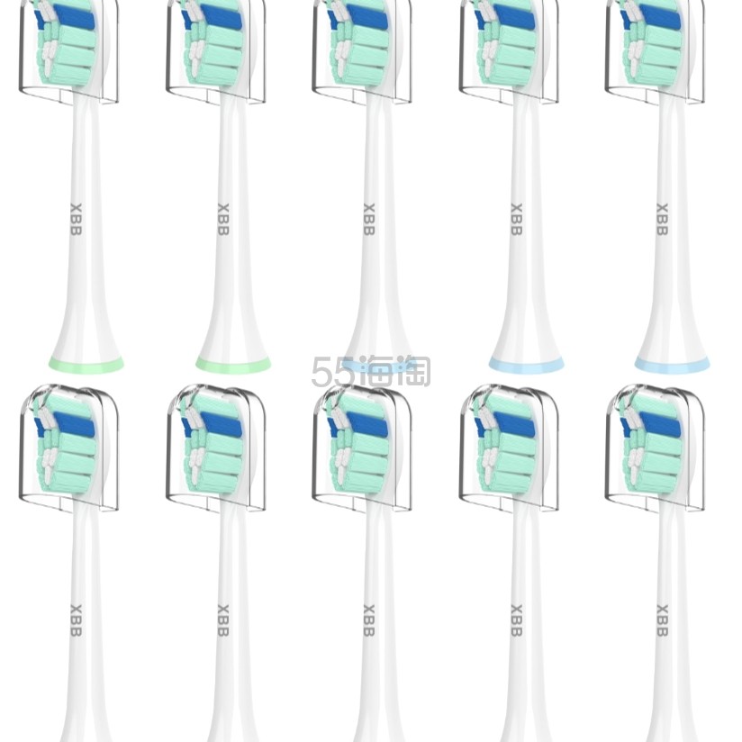 Philips 飞利浦 Sonicare 替换牙刷头,刷头兼容 Phillips Sonicare 电动牙刷 C2,适用于 Philips 飞利浦 Sonic Care 刷(所有扣入式),10 支装